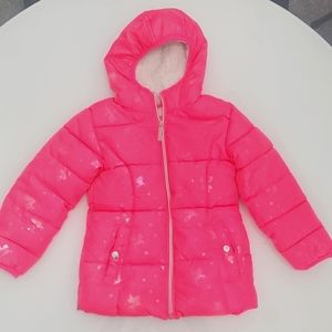 Limited Too hot pink iridescent unicorn puffer coat